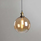 Arisha Industriale LED Lampada a Sospensione Vetro Chiaro/Ambra/Grigio Fumo