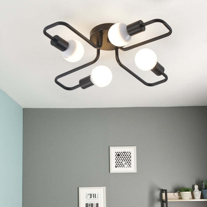 Lampada da Soffitto Nera Industriale Minimalista Moderna Vintage Arisha