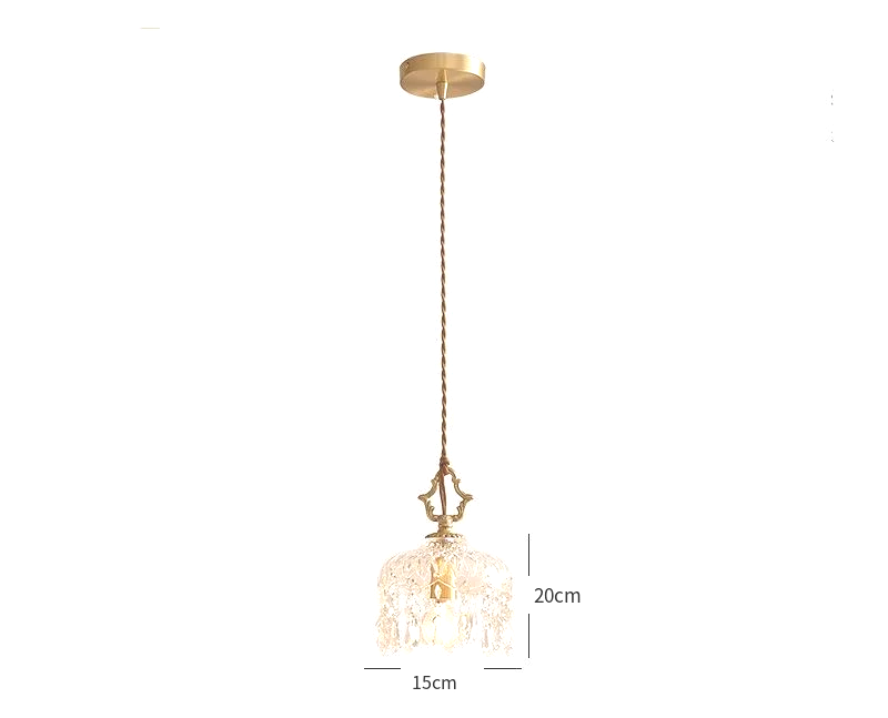 Lampada a sospensione in vetro retro francese
