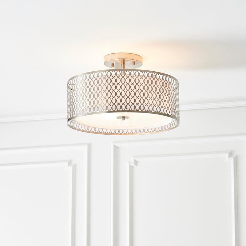 Cordero 3 Luci Nickel Flush Soffitto Lampada
