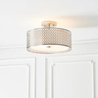 Cordero 3 Luci Nickel Flush Soffitto Lampada