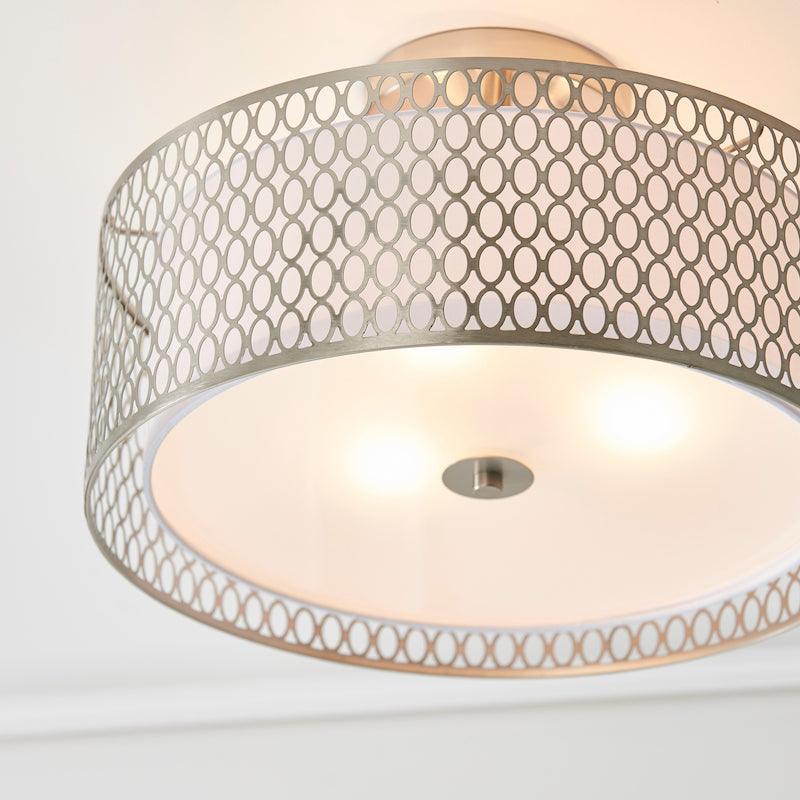 Cordero 3 Luci Nickel Flush Soffitto Lampada