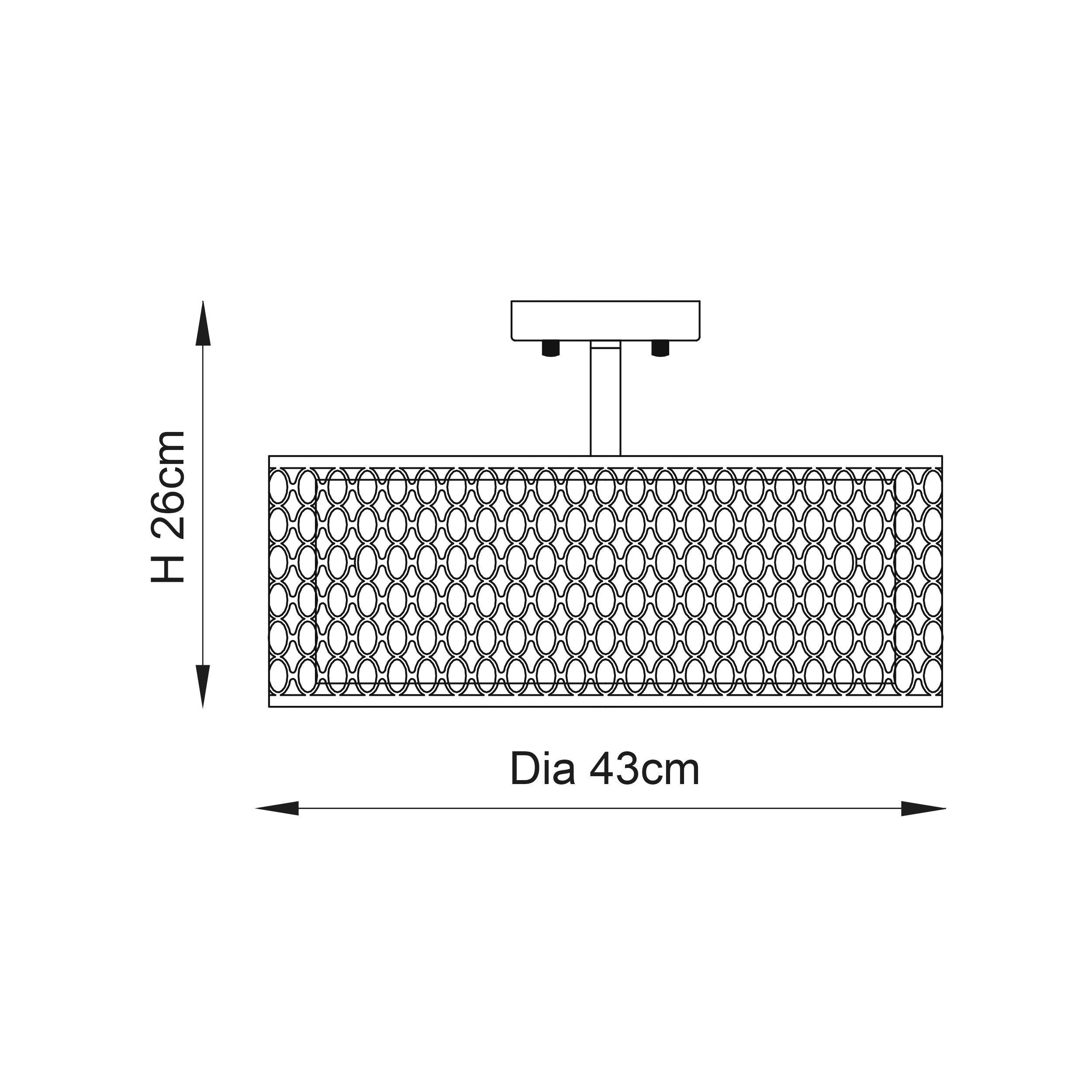 Cordero 3 Luci Nickel Flush Soffitto Lampada