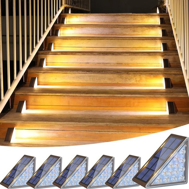 Luci LED a energia solare per esterni con design triangolare