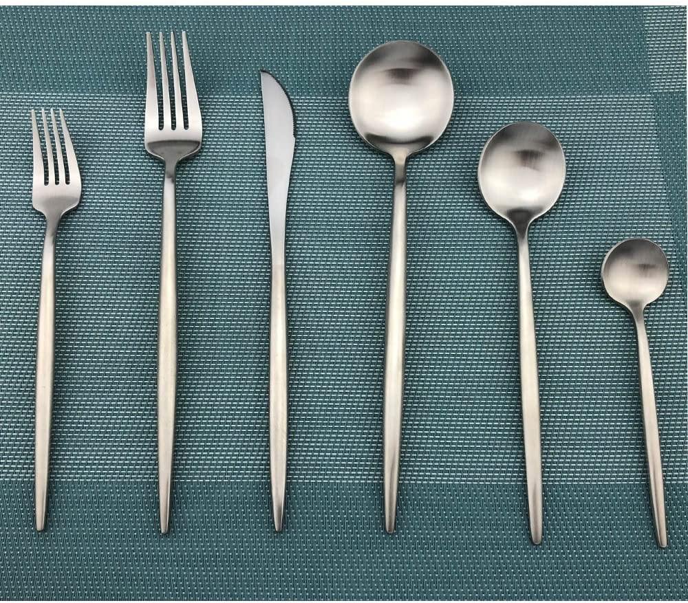 Set di Posate Minimalista – Set in Acciaio Inossidabile da 36 Pezzi per Ogni Occasione