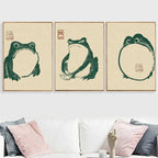 Poster in Tela con Ranocchio Matsumoto Hoji - Set di 3