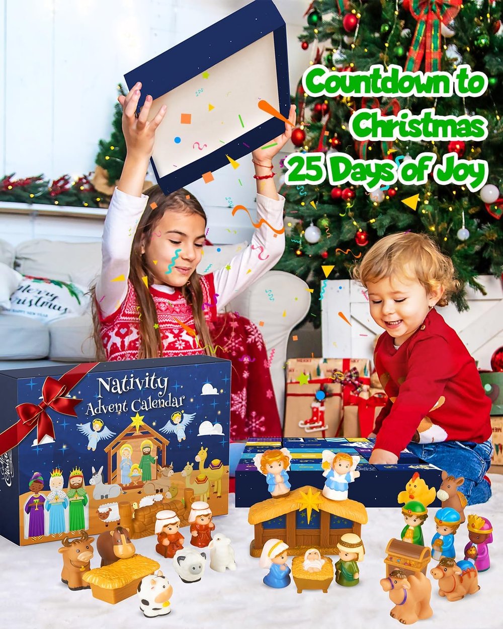 HeiligeNacht | 2025 Calendario dell'Avvento Presepe 25 Pezzi Decorazione Festiva