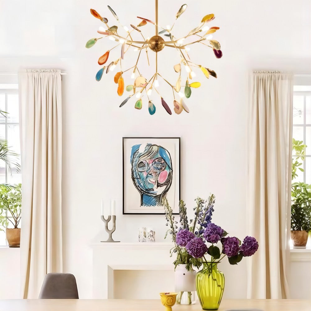 Lampada a Sospensione in Agata con Ramo Elegante Nordic