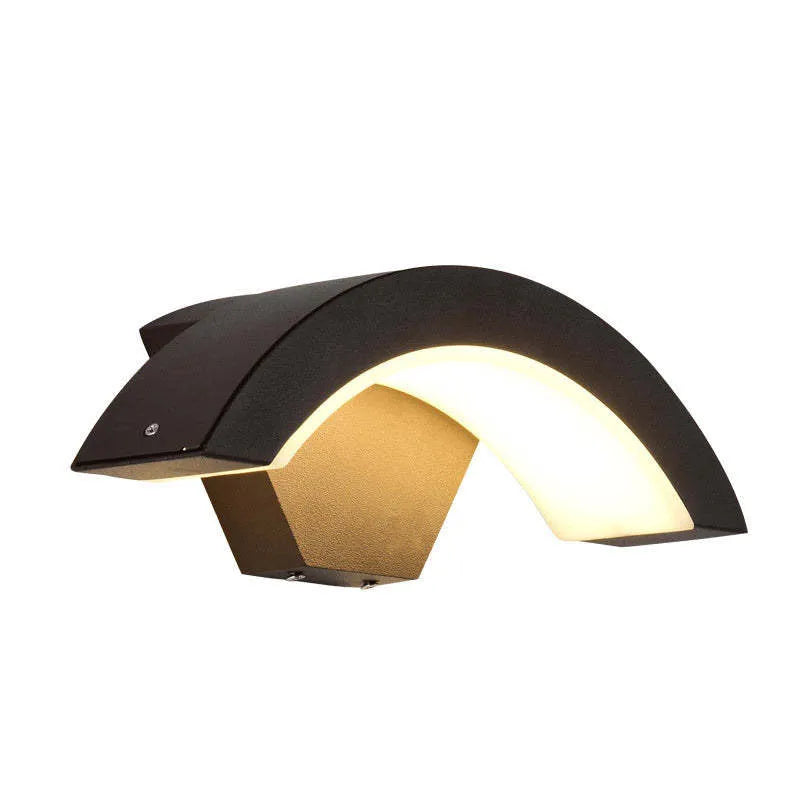 Lampada da Parete LED Impermeabile Elvon Nordic Arc, Nera