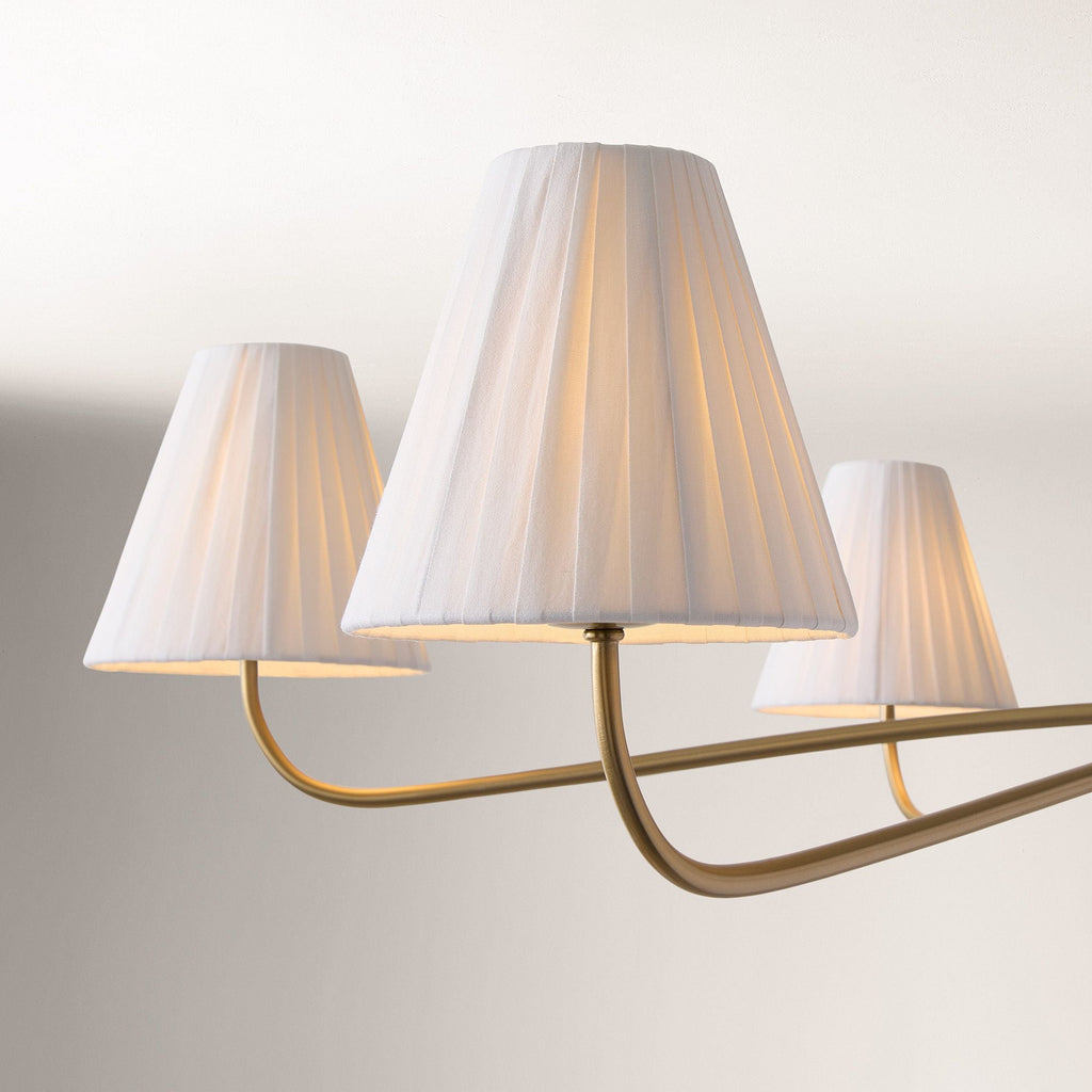 Lampadario a Ombra Pieghettata Fibura per Sala da Pranzo Tradizionale