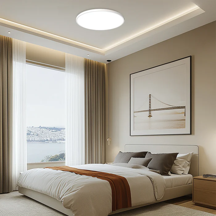 Madeleine | Lampada da soffitto LED rotonda a luce soffusa in design moderno