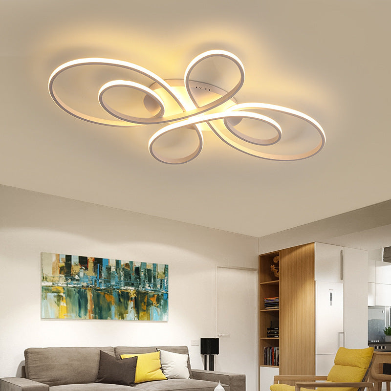 Brisa Moderno LED Multi Anelli Plafoniera, Marrone/Bianco