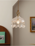 Lampada a sospensione in vetro retro francese