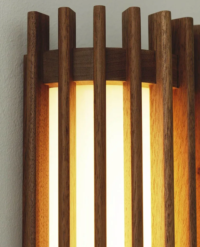 “ZenAura Wabi-Sabi Applique” – Applique LED in Noce Retro Giapponese