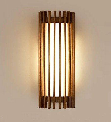 “ZenAura Wabi-Sabi Applique” – Applique LED in Noce Retro Giapponese
