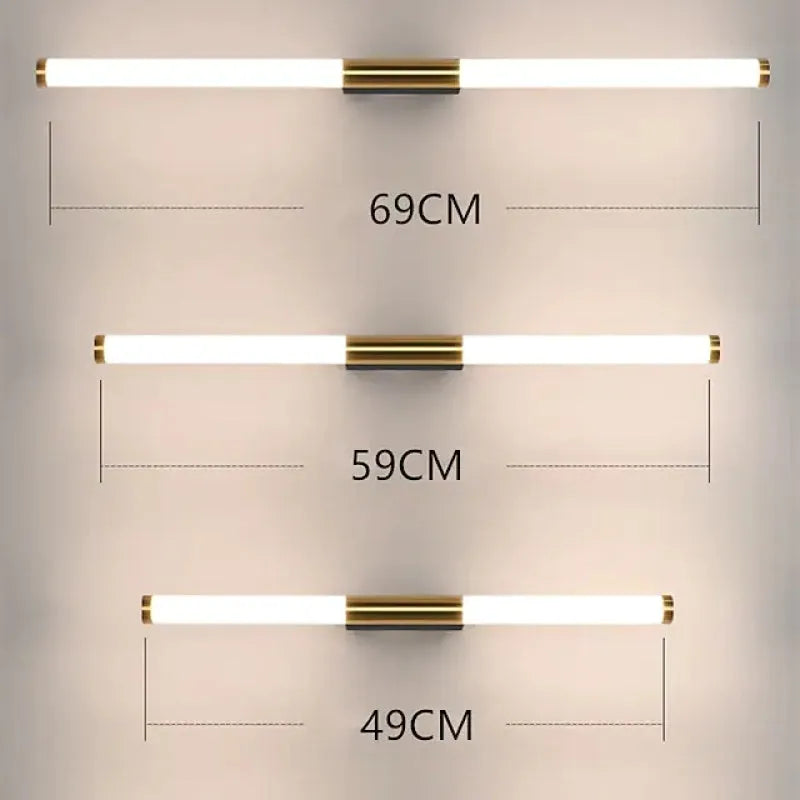 Lampada da Parete Lineare Minimalista Moren in Metallo, Oro