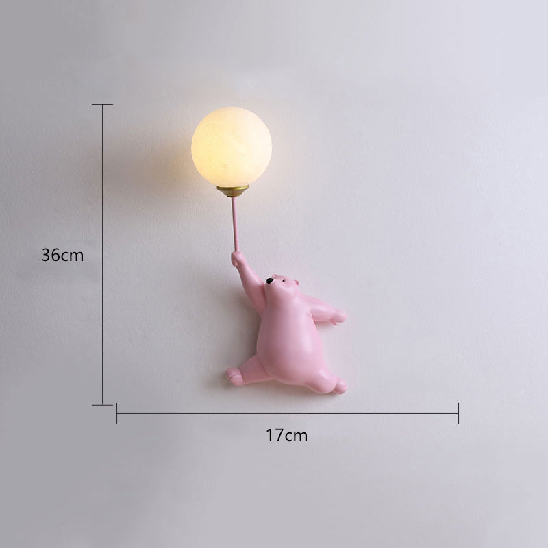 Lampada da Parete a Forma di Orso con Palloncino