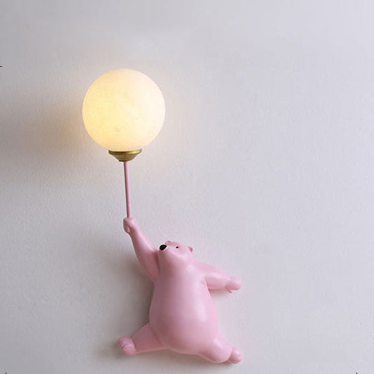 Lampada da Parete Orso Carina Luce a Palloncino Decorativa per Stanza Bambini