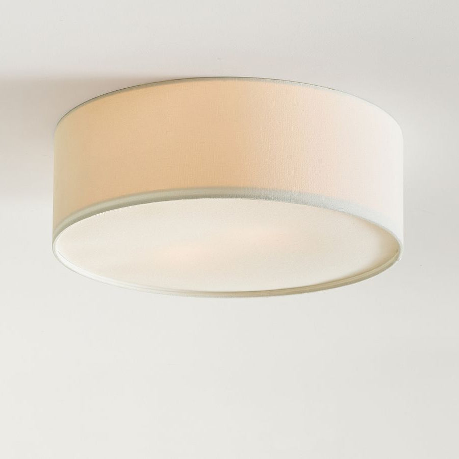 Lampada da soffitto a tamburo in lino per camera moderna