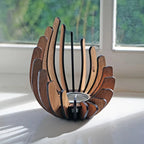 LumoLotus – Porta candela in legno ispirato al boho