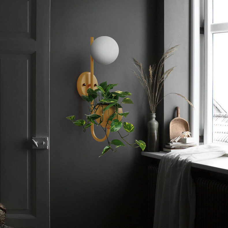Sfera 1-Luce Scatola di Stoccaggio Vaso da Piante Decorazione Applique Lampade