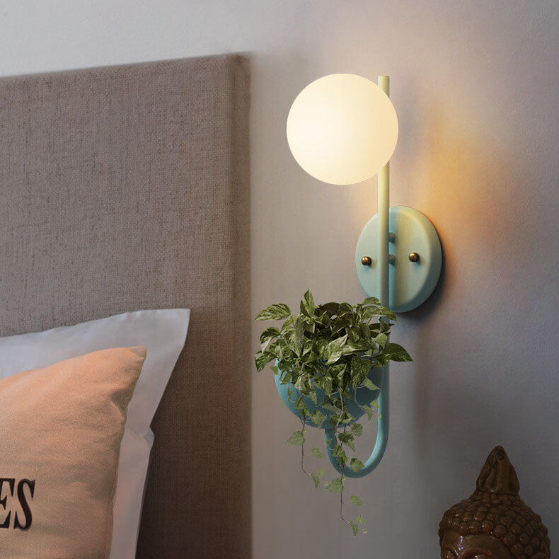 Sfera 1-Luce Scatola di Stoccaggio Vaso da Piante Decorazione Applique Lampade