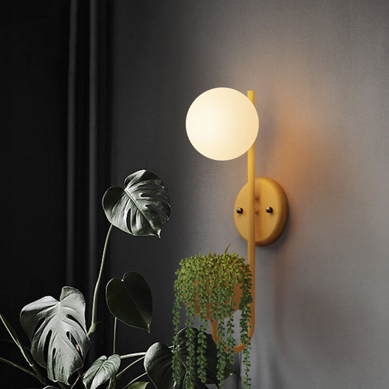 Sfera 1-Luce Scatola di Stoccaggio Vaso da Piante Decorazione Applique Lampade