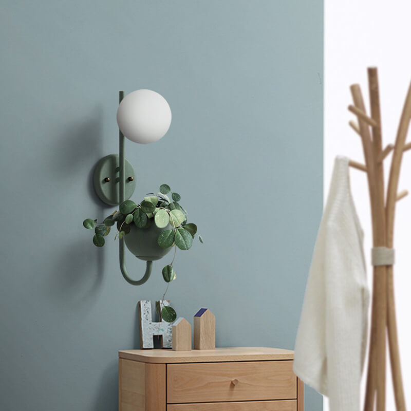 Sfera 1-Luce Scatola di Stoccaggio Vaso da Piante Decorazione Applique Lampade