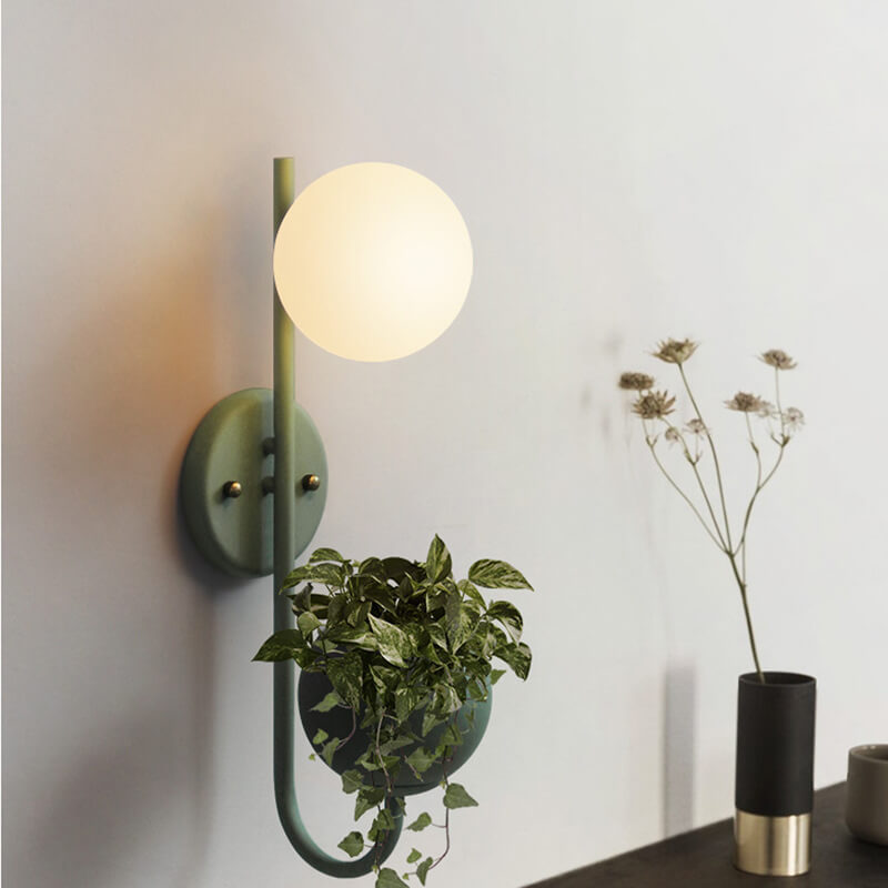 Sfera 1-Luce Scatola di Stoccaggio Vaso da Piante Decorazione Applique Lampade