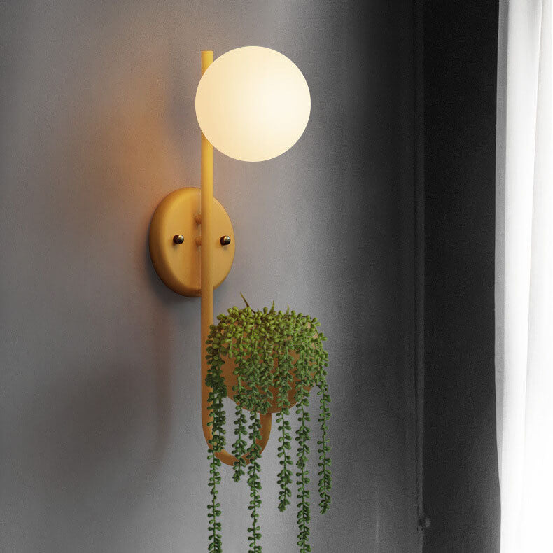 Sfera 1-Luce Scatola di Stoccaggio Vaso da Piante Decorazione Applique Lampade