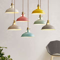 Lampada a sospensione industriale a 1 luce con paralume colorato