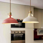 Lampada a sospensione industriale a 1 luce con paralume colorato