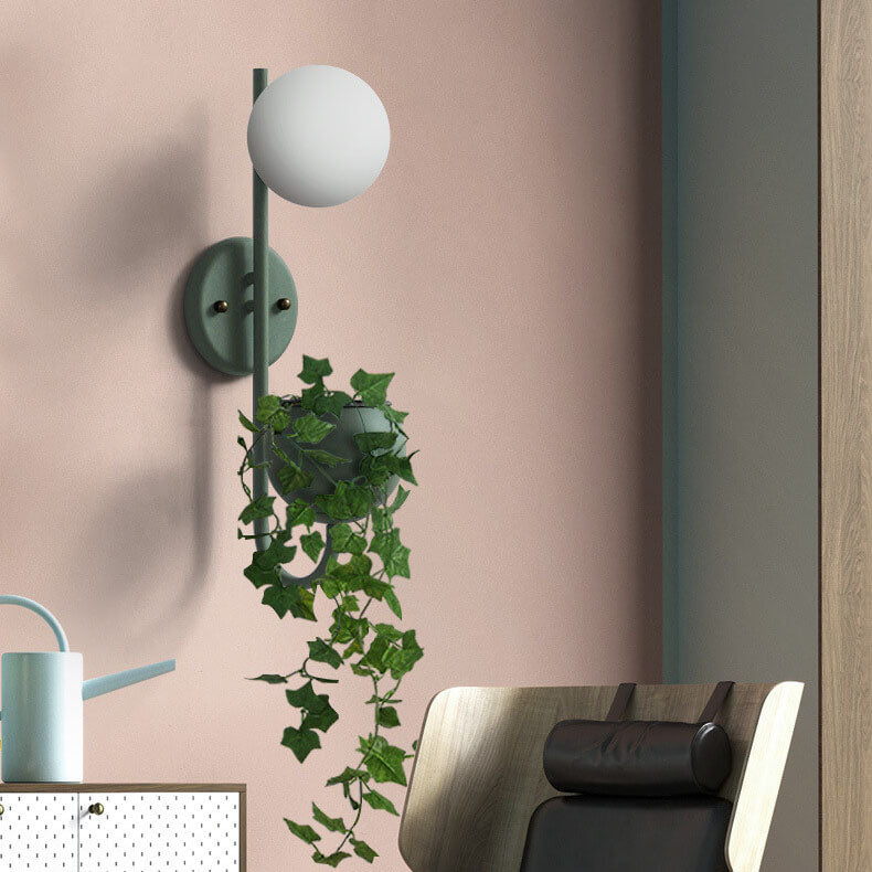Sfera 1-Luce Scatola di Stoccaggio Vaso da Piante Decorazione Applique Lampade
