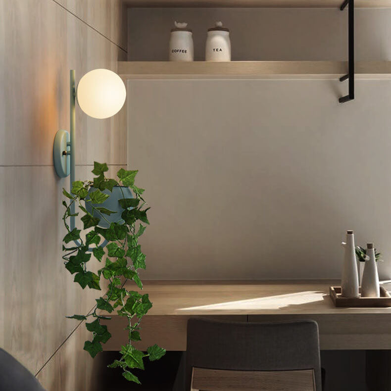 Sfera 1-Luce Scatola di Stoccaggio Vaso da Piante Decorazione Applique Lampade