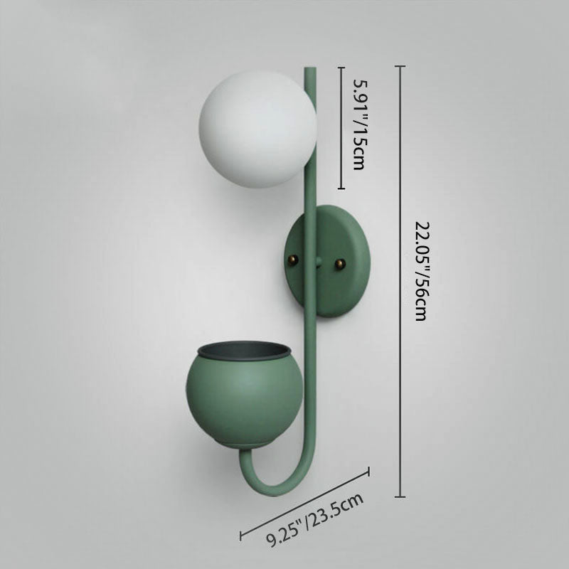 Sfera 1-Luce Scatola di Stoccaggio Vaso da Piante Decorazione Applique Lampade