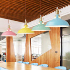 Lampada a sospensione industriale a 1 luce con paralume colorato