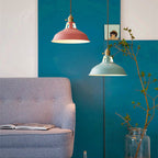 Lampada a sospensione industriale a 1 luce con paralume colorato