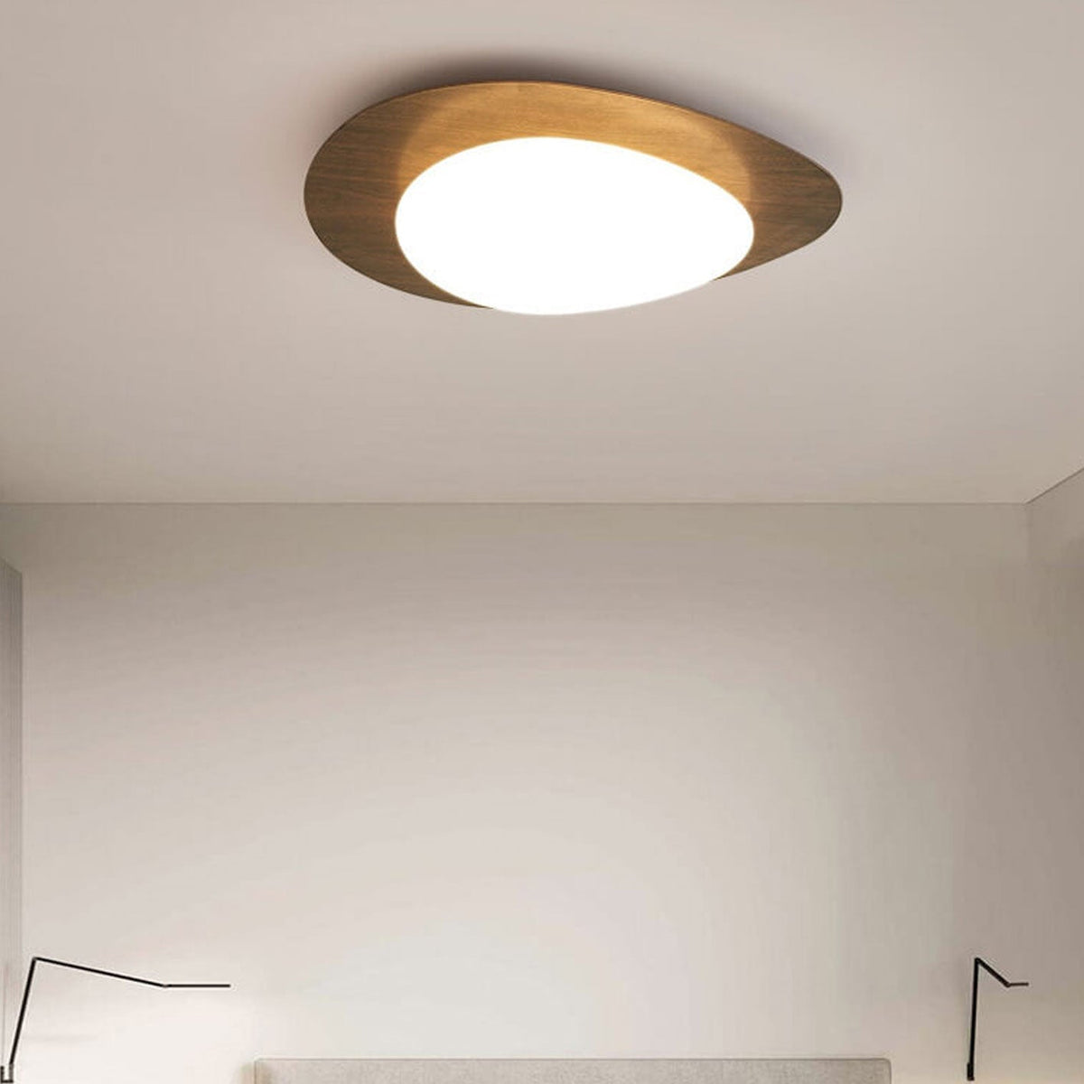 Plafoniera LED a Incasso in Legno con Venature Nordic Iron