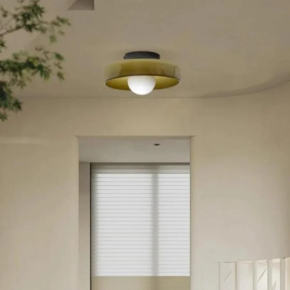 Luce a Disco in Vetro Nordico per Parete e Soffitto LED 1-luce