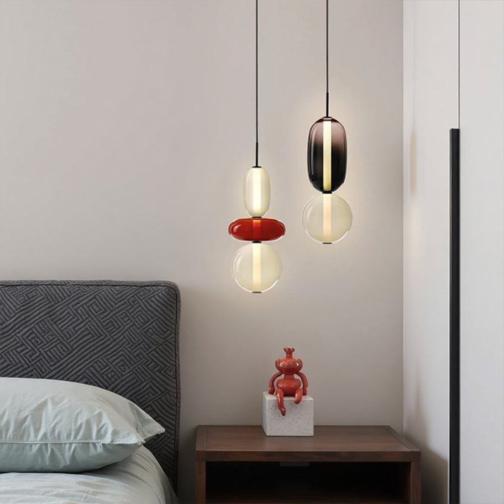 Lampada a Sospensione in Vetro Caramellato Chic