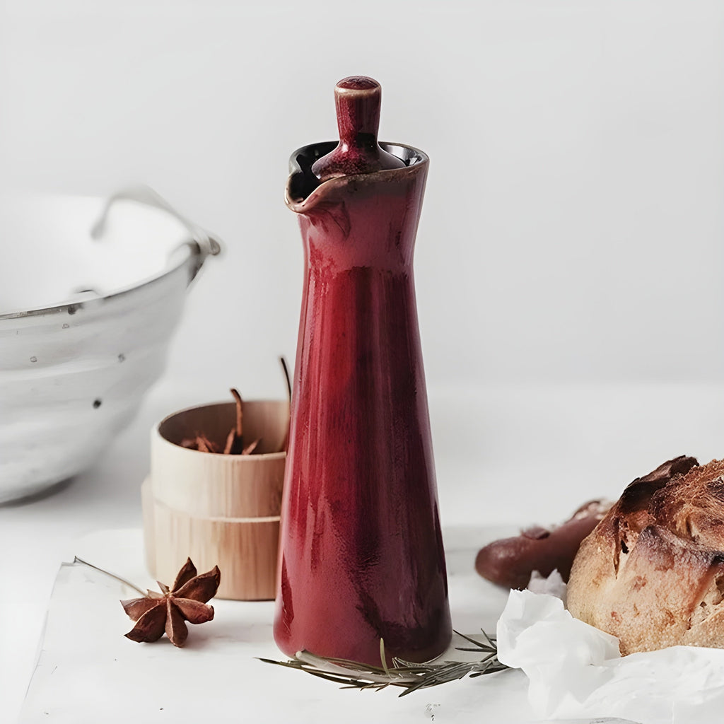 Bottiglia per olio e spezie in ceramica – Elegante e preserva gli aromi | Perfetta per cucina e tavolo da pranzo