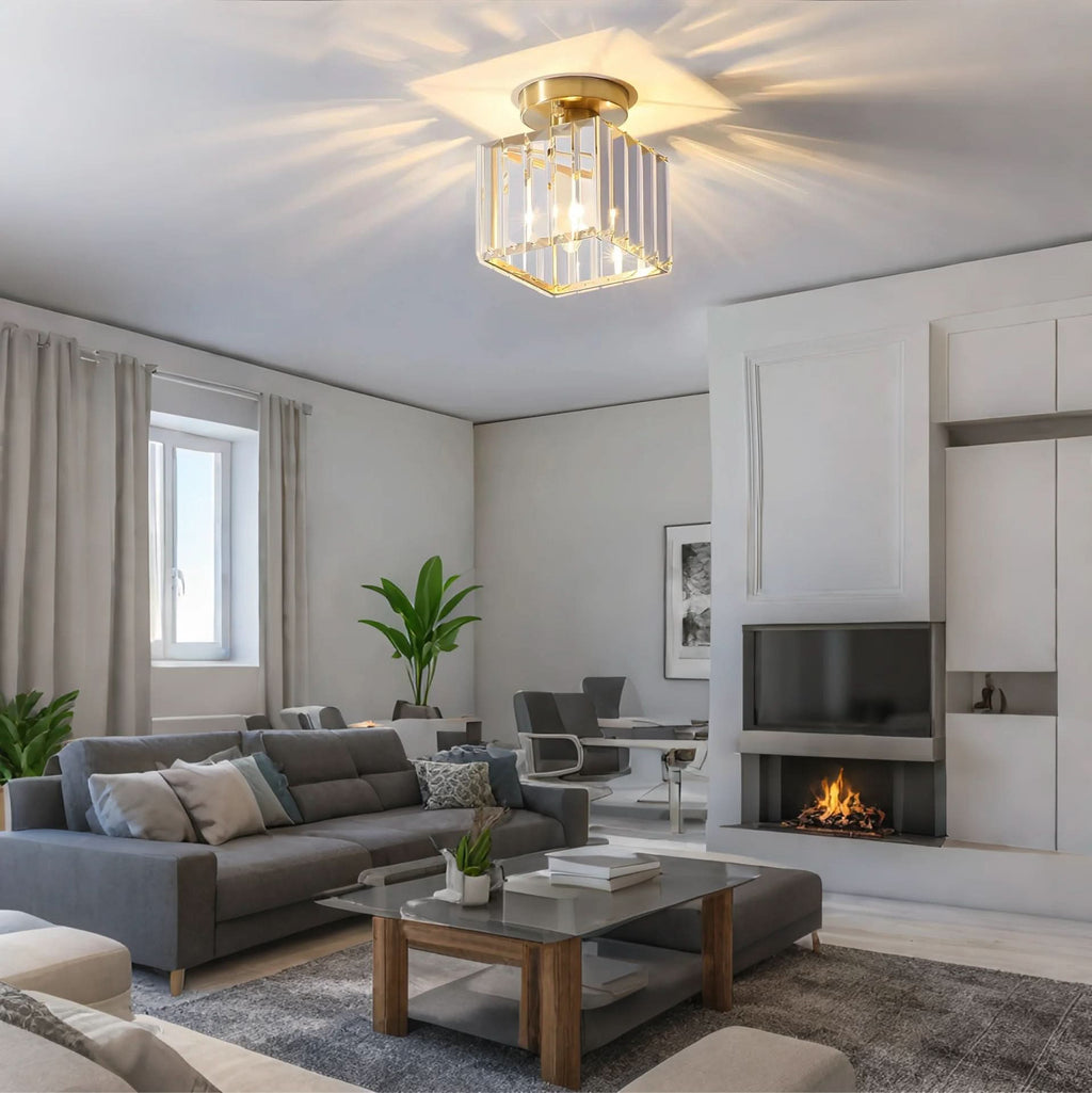 GlareFusion Moderno Lampadario a Soffitto in Vetro Cristallo LED Nordico
