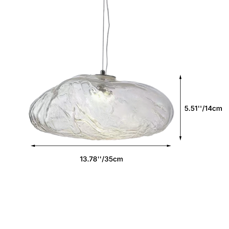 Lampada a sospensione a forma di nuvola minimalista moderna in vetro con 1 luce per soggiorno