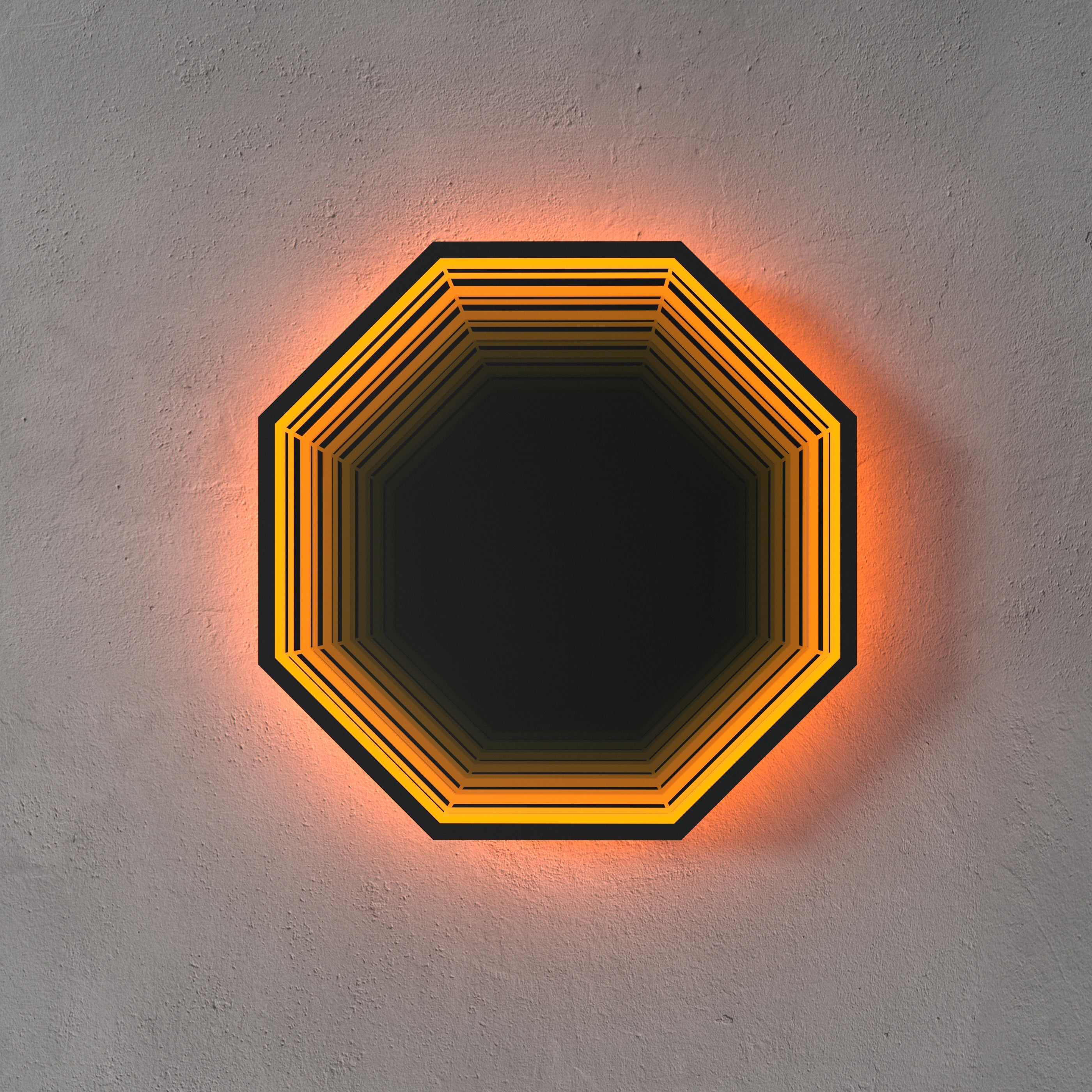 Specchio Luminoso Ottagonale 3D