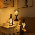 Lampada da Tavolo LED con Gabbia in Metallo