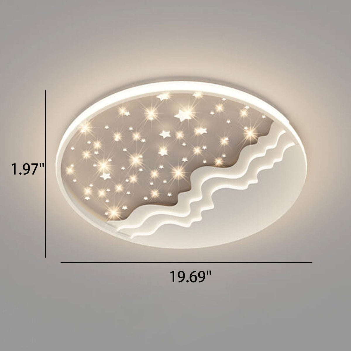 Luce da soffitto a LED rotonda in alluminio a soffitto Flush Mount Nordic Creative Star Moon