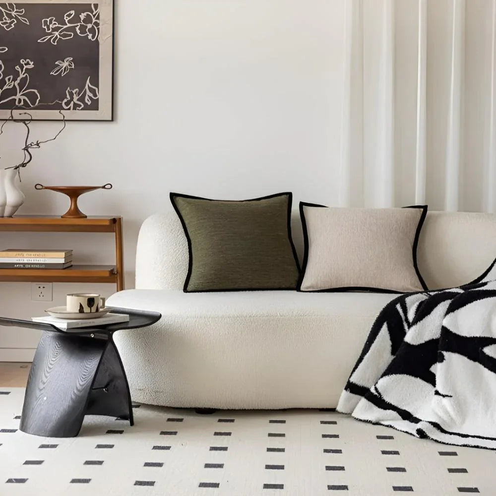 Fodere per Cuscini con Bordo Nero in Stile Retro Francese