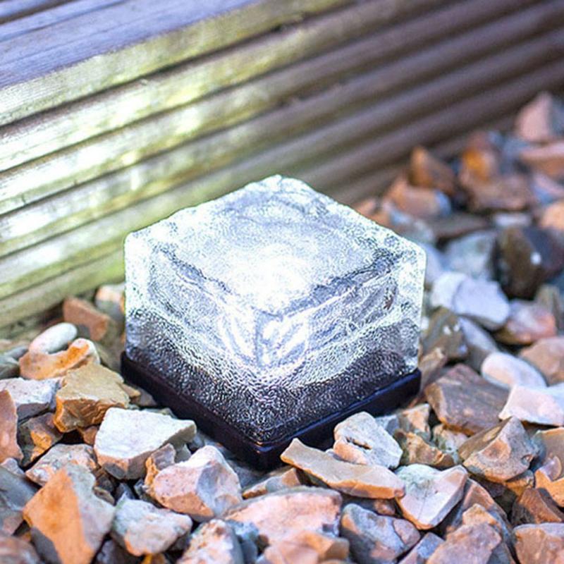 Luce Cubo da Giardino Solare con Effetto Onde d'Acqua a Cambio Colore