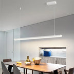 Arisha Minimalista Linear Metal Pendant Light, Bianco/Nero