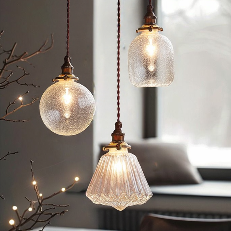Lampada a Sospensione in Vetro di Cristallo Moderno Nordic